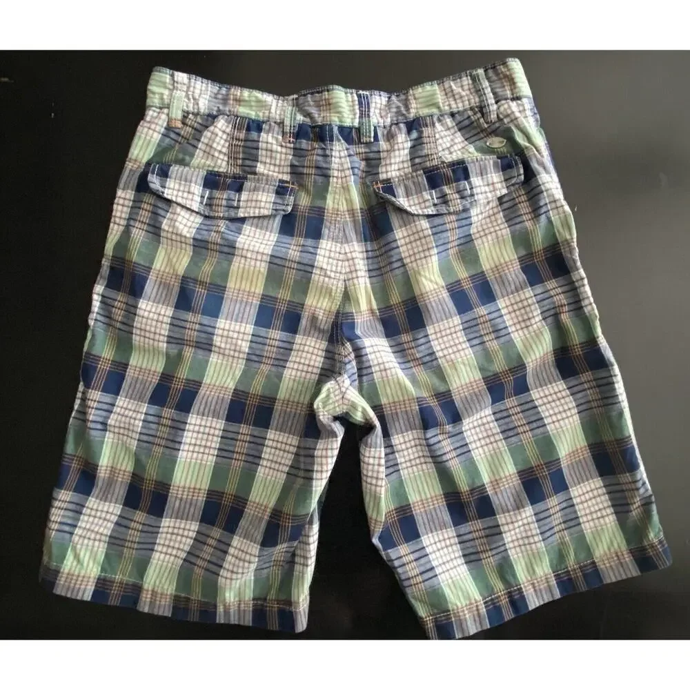 TOMMY BAHAMA Jeans Blue Plaid Bermuda Shorts Mens sz 32